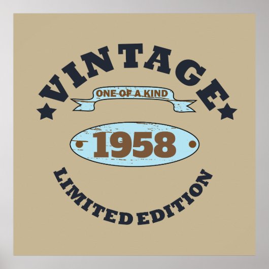 Poster Soirée personnalisée vintage de 65e anniversaire (Devant)