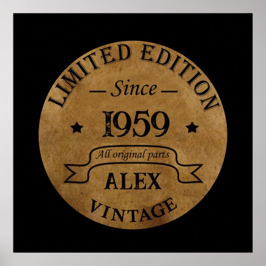 Poster Soirée personnalisée vintage de 65e anniversaire (Devant)