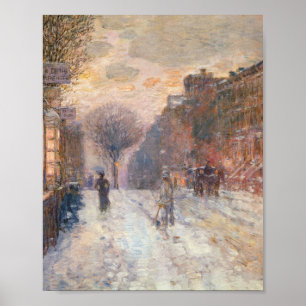 Poster Soirée précoce après la chute de neige (Hassam 