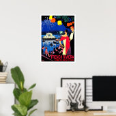Poster Soirée romantique sur la riviera française, voyage (Bureau à domicile)