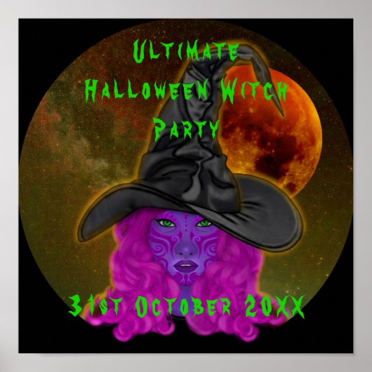 Poster Soirée Ultime de Sorcière d'Halloween le 31 oct (Devant)