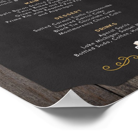 Poster Soirées et bières rustiques Menu du dîner 8x10 (Coin)