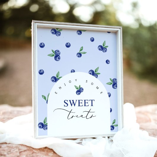 Poster Soirées sucrées aux bleuets fête d'anniversaire