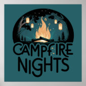 Poster Soirs de feu de camp rustique aventure extérieure (Devant)