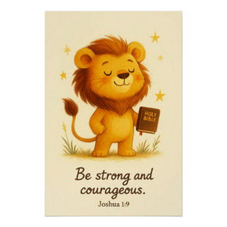 Poster Sois Fort et Courageux – Josué 1:9