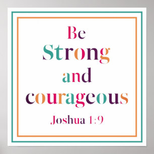 Poster Sois Fort Et Courageux Josué 1 9 Verset Biblique