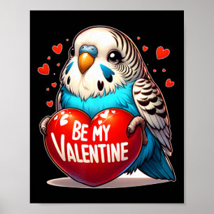 Poster Sois mon perruche de la Saint-Valentin cœur 