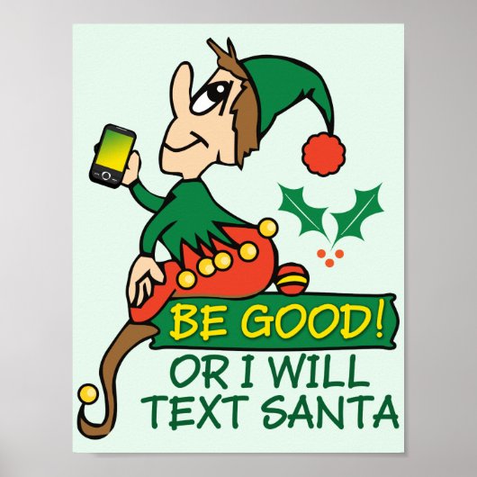 Poster Sois sage dit l'elfe de Noël (Devant)
