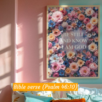 Poster SOIS TRANQUILLE ET SACHE QUE JE SUIS DIEU - Aquare
