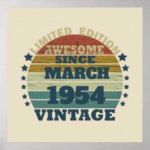 Poster Soixante-dix ans vintages personnalisés 70e annive