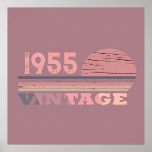 Poster Soixante-dix vintages 70e anniversaire personnalis