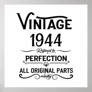 Poster Soixante-dix vintages fête du 80e anniversaire