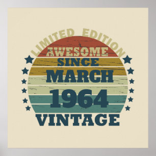 Poster Soixante vintage 60e anniversaire