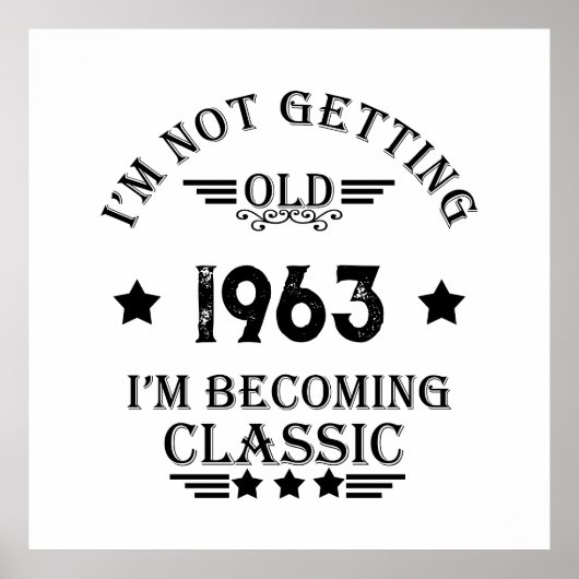 Poster Soixante vintage 60e anniversaire (Devant)