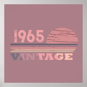 Poster Soixantième anniversaire personnalisé vintage 60 a