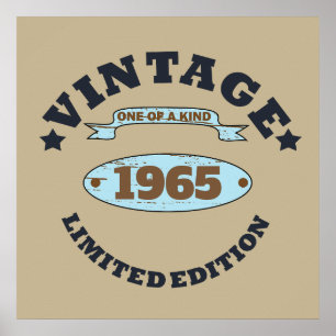 Poster Soixantième anniversaire personnalisé vintage 60 a