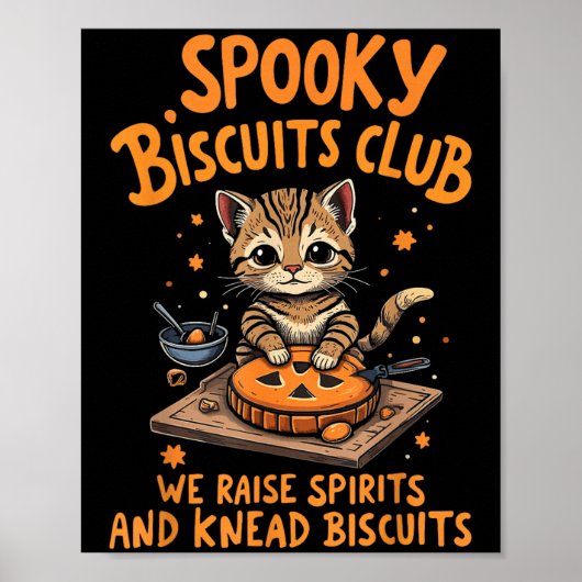 Poster Soky Biscuits Club Chat Drôle Halloween Baking (Devant)