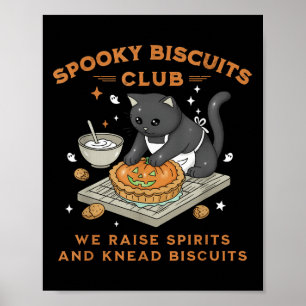 Poster Soky Biscuits Club Chat noir Citrouille Halloween 