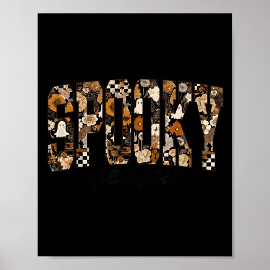 Poster Soky Season Floral Ghost Halloween Fall Vibes Soky (Devant)