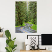 Poster Sol Duc River Road à travers la forêt (Bureau à domicile)