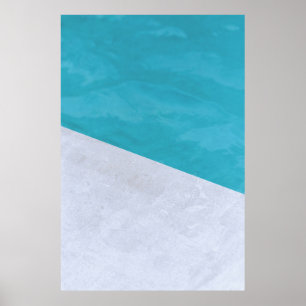 Poster Sol gris vide à côté de la piscine