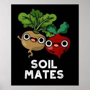 Poster Sol Mates Funky Beet Root Pun Dark BG