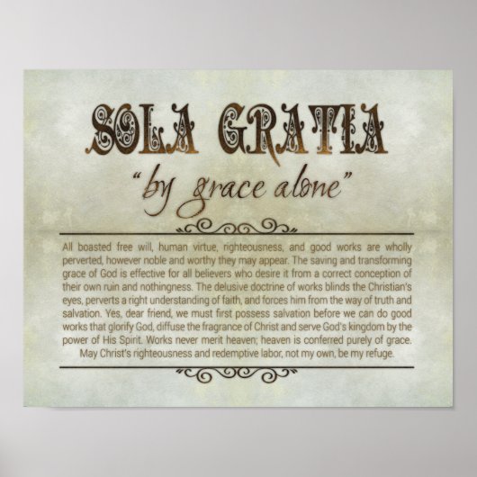 Poster "SOLA GRATIA" 14x11 (Archival, Matte) (Devant)