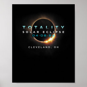 Poster Solaire Eclipse 2024 Cleveland