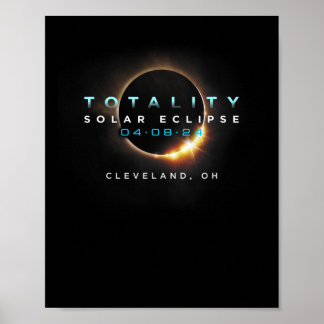 Poster Solaire Eclipse 2024 Cleveland