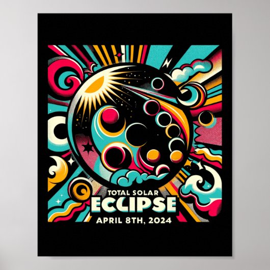 Poster Solar Eclipse 2024 04.08.24 Eclipse Hommes Femmes (Devant)