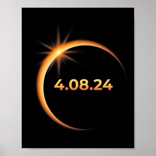Poster Solar Eclipse 2024 Amérique Totalité 04 08 24 Spri (Devant)