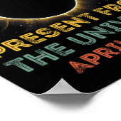 Poster Solar Eclipse 2024 Anniversaire présent 4.8.24 Tot (Coin)