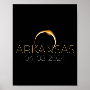 Poster Solar Eclipse 2024 État Arkansas Total Solaire Ecl