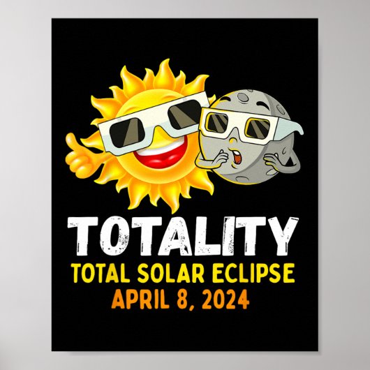Poster Solar Eclipse 2024 Gles Funny Sun Moon Garçons (Devant)