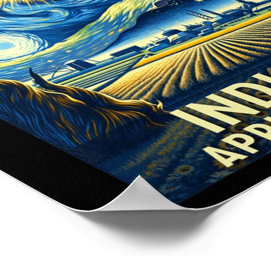 Poster Solar Eclipse 2024 Indiana Starry Night (Coin)