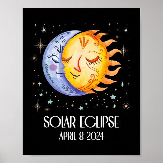Poster Solar Eclipse 2024 Joli Solar Eclipse Enfants Garç (Devant)