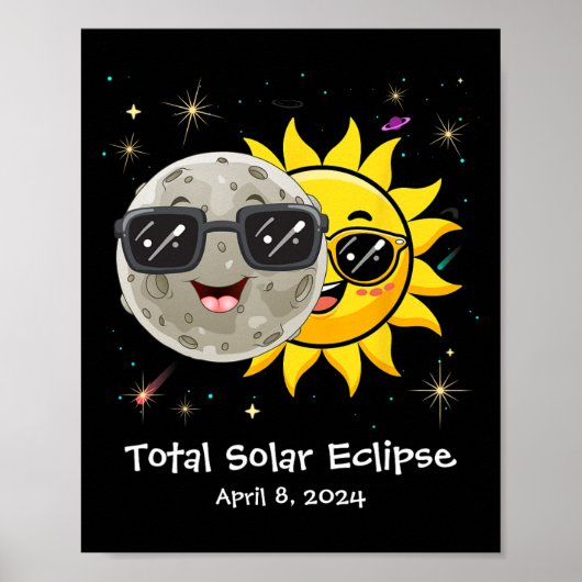 Poster Solar Eclipse 2024 Joli Solar Eclipse Enfants Garç (Devant)