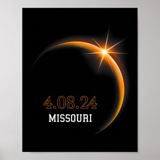 Poster Solar Eclipse 2024 Missouri Totality Spring 4.08.2 (Devant)