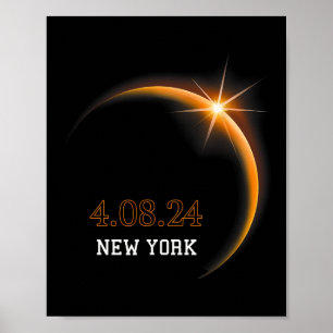 Poster Solar Eclipse 2024 New York Totality Spring 4.08.2