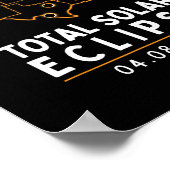 Poster Solar Eclipse 2024 Party America Totalité Total Us (Coin)