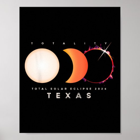 Poster Solar Eclipse 2024 Texas Total Eclipse America Gra (Devant)