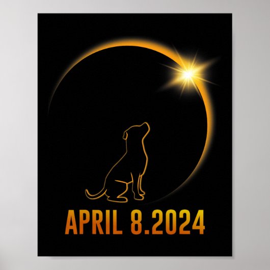 Poster Solar Eclipse 2024 Totalité Chien 1 (Devant)