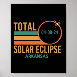 Poster Solar Eclipse Arkansas Avril 8 2024 Totalité