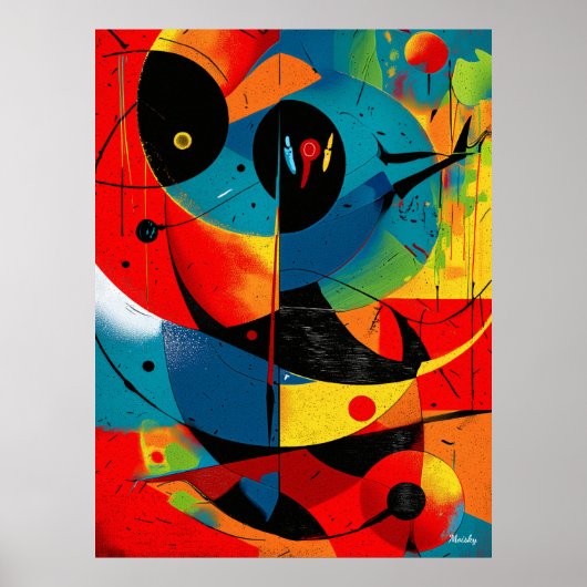 Poster Solar Geometry II – Mid-Century Abstract Construct (Devant)