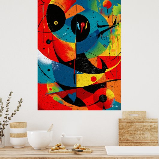 Poster Solar Geometry II – Mid-Century Abstract Construct (Cuisine)
