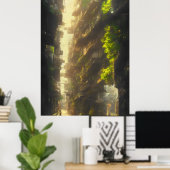 Poster Solarpunk Dawn (Bureau à domicile)