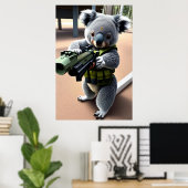 Poster Soldat anthropomorphique Koala | Art AI (Bureau à domicile)