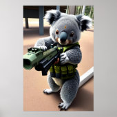 Poster Soldat anthropomorphique Koala | Art AI (Devant)