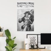 Poster Soldat continental tenant un drapeau à museau (Bureau à domicile)