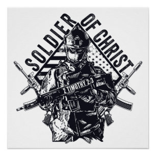 Poster Soldat de Jésus-Christ - Armée de la Foi chrétienn